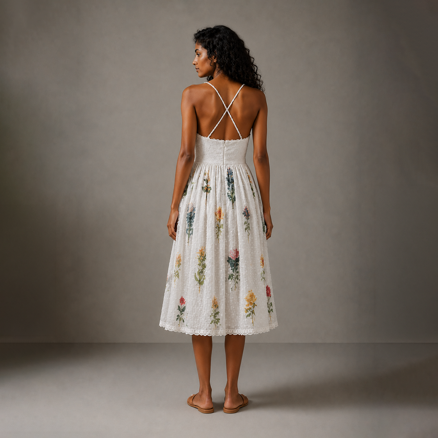 Sharon Babydoll Embroidered Dress