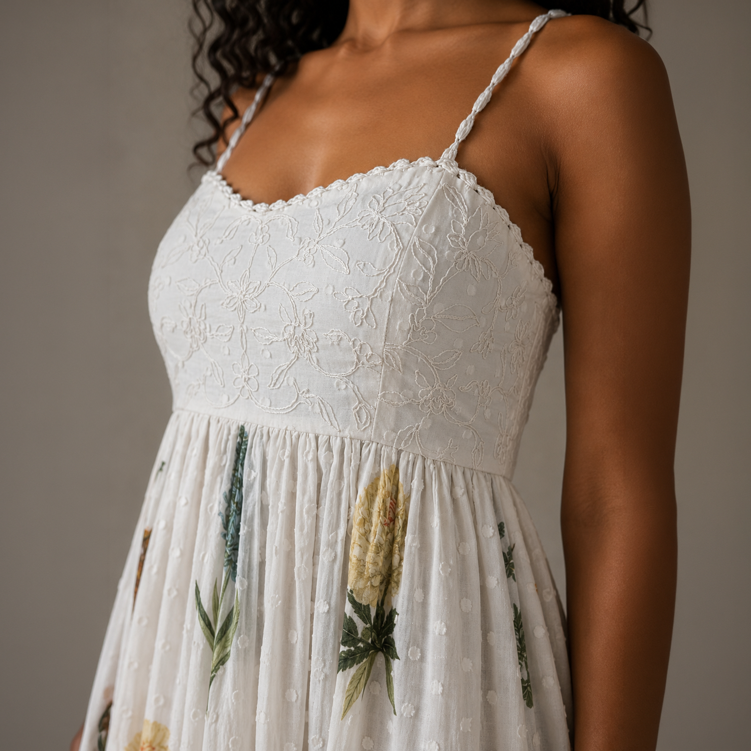 Sharon Babydoll Embroidered Dress