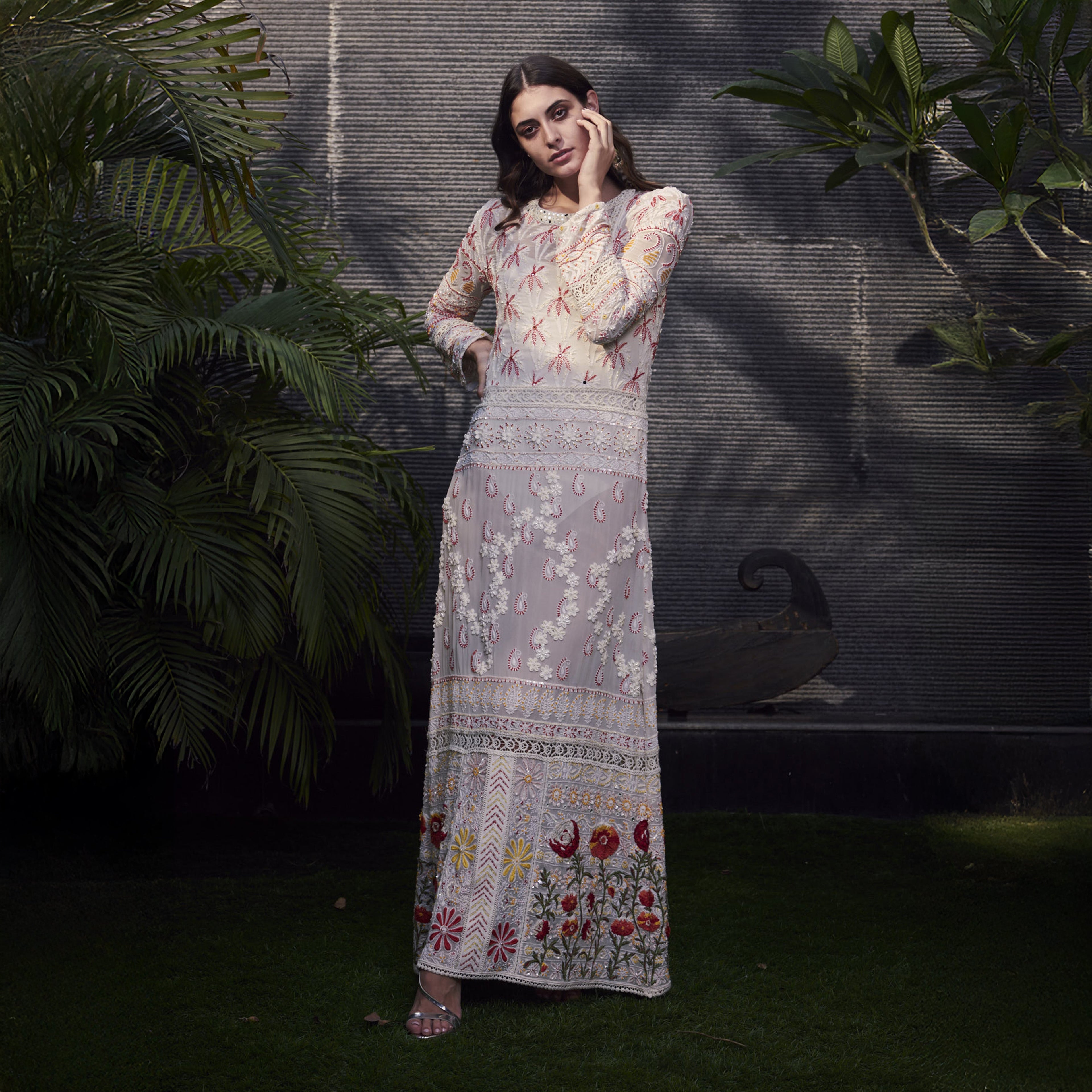 payal jain floral embroidered maxi dress Buy Black Crystal Crepe, Neoprene, 3d Net Floral, Sequins, Embroidered Strappy Dress For Women by Payal Jain Online at Aza Fashions