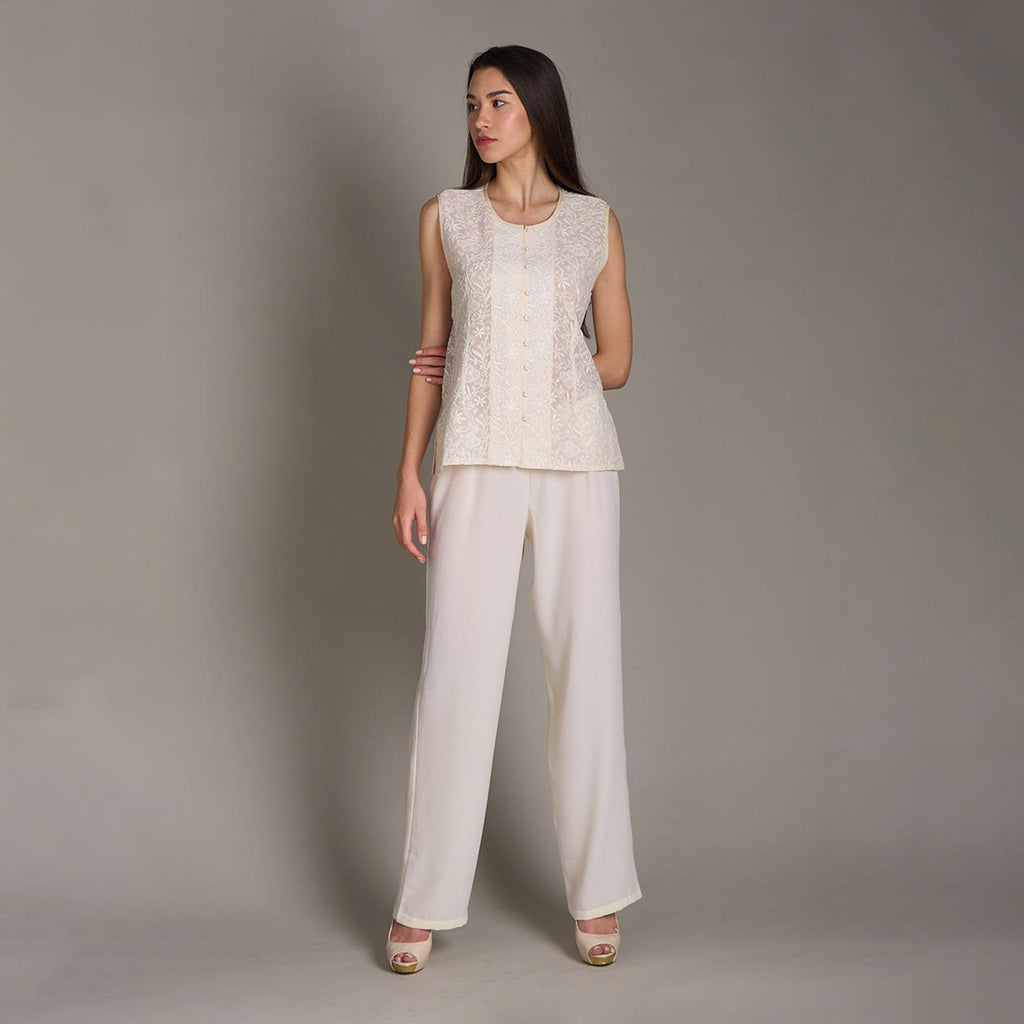 Lekha Chikankari Vest