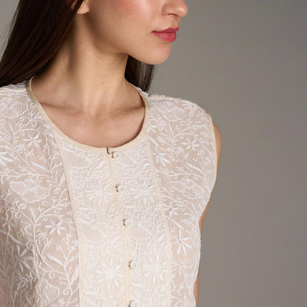 Lekha Chikankari Vest
