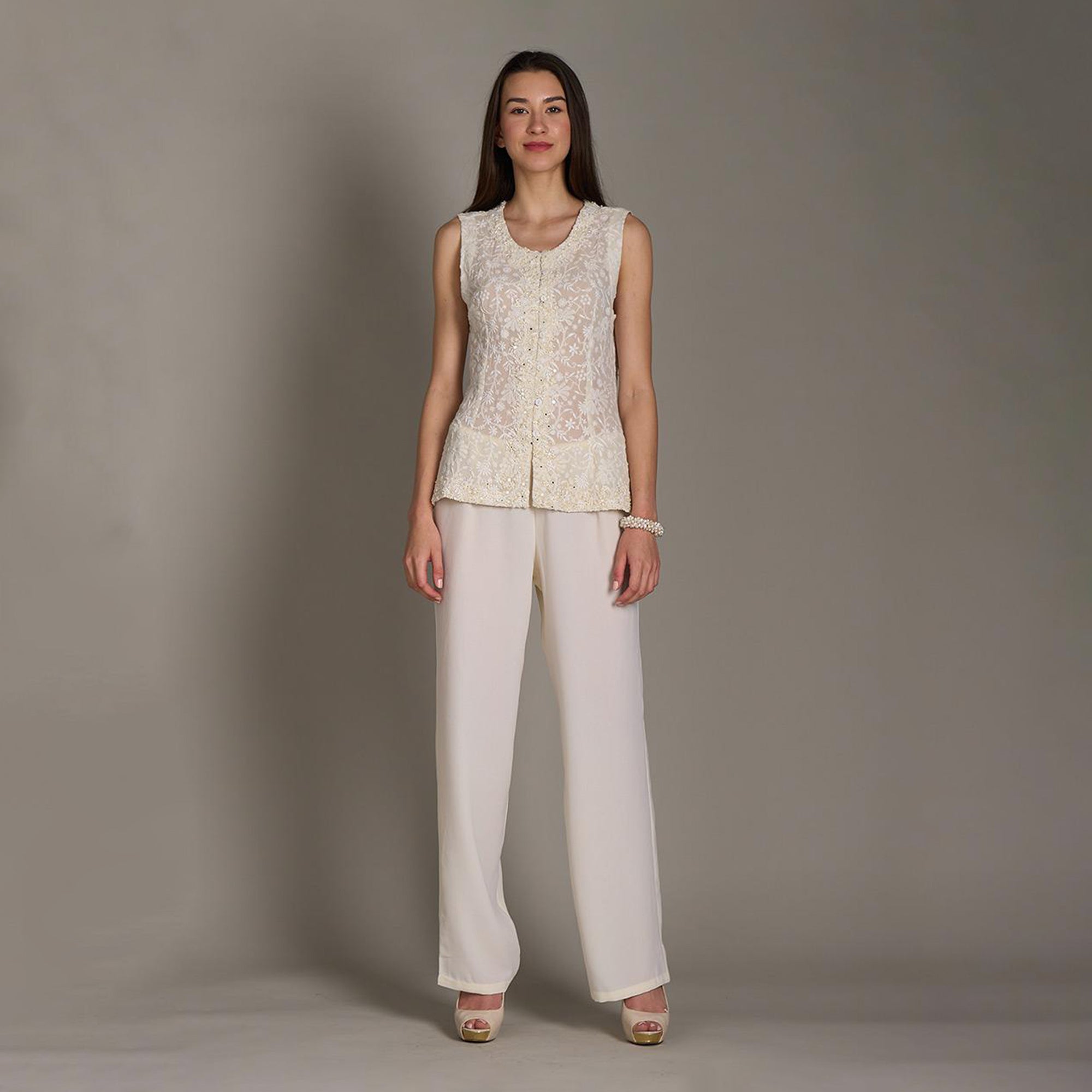 Heral Chikankari Vest