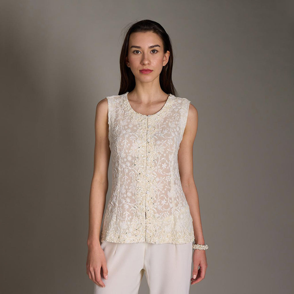 Heral Chikankari Vest