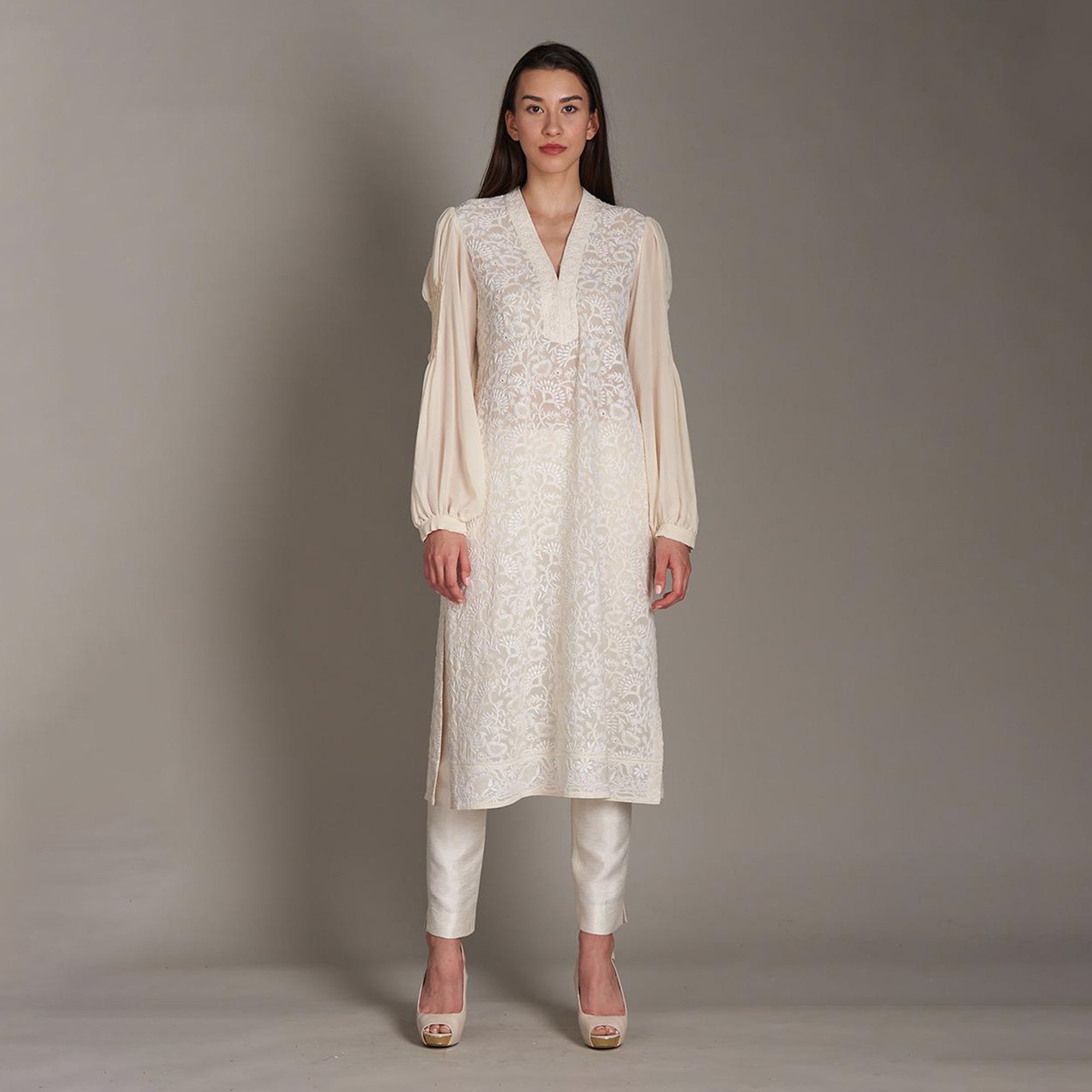 Brinda Chikankari Tunic