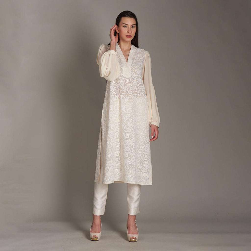 Brinda Chikankari Tunic