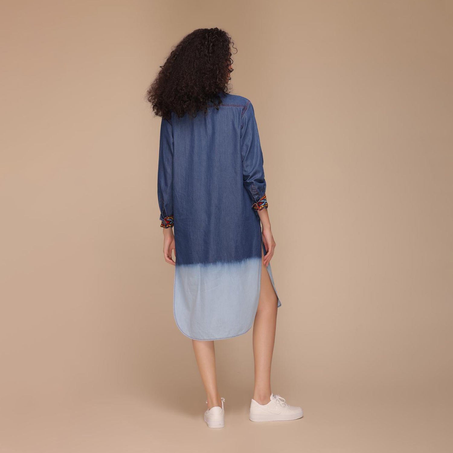 Malani Button Down Ombre Shirt Dress