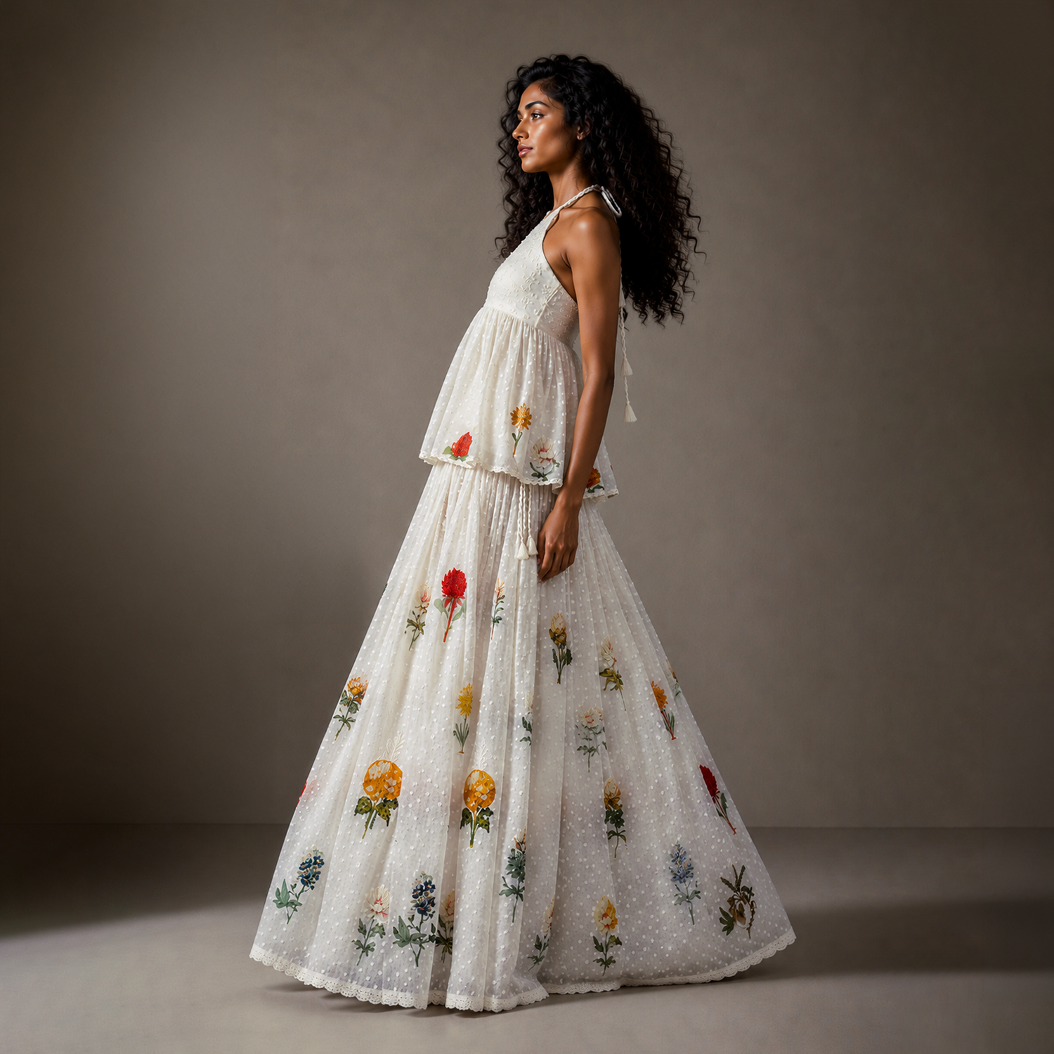Angelina Long Embroidered Skirt