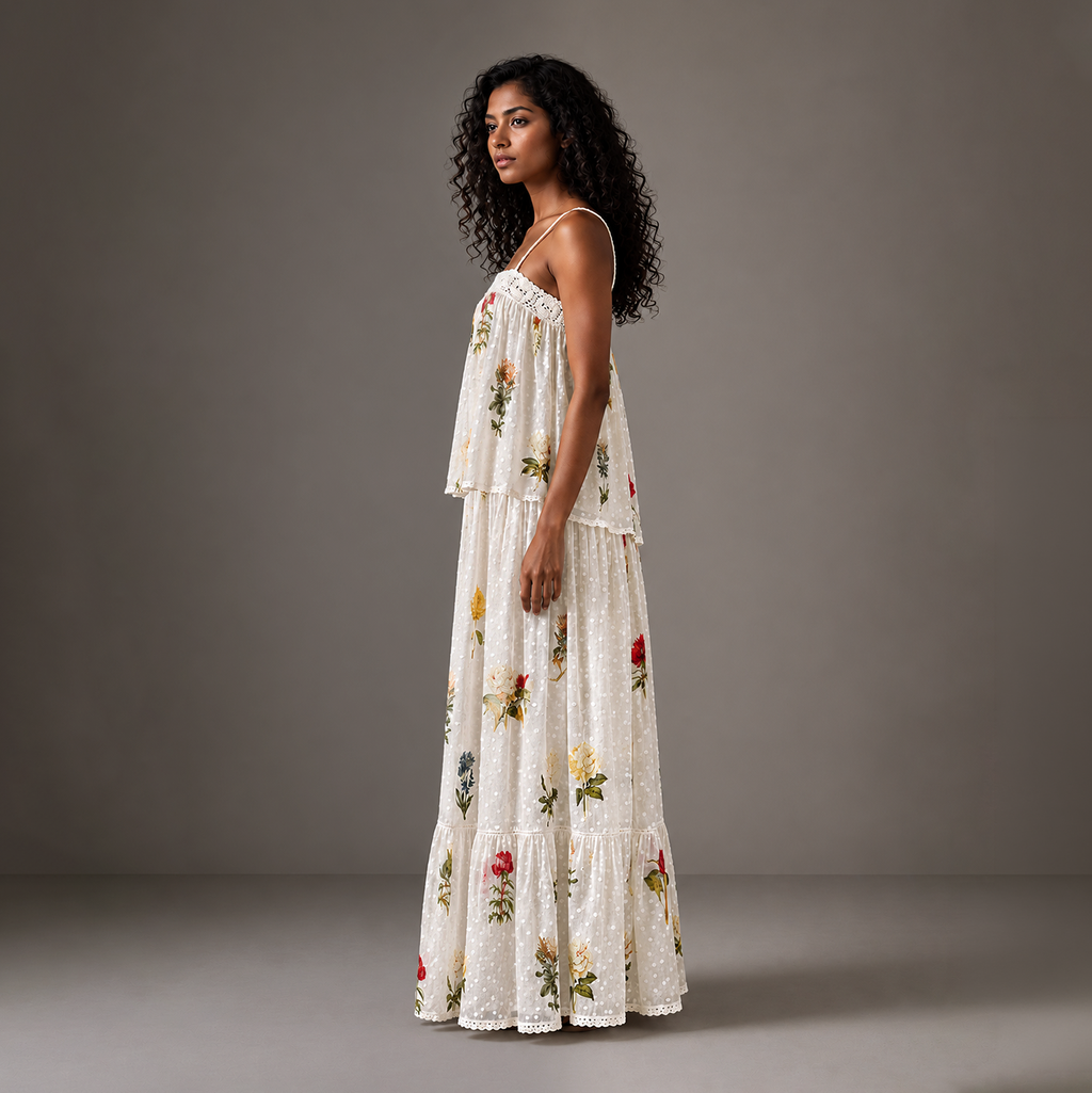 Eugenia Tiered Embroidered Skirt