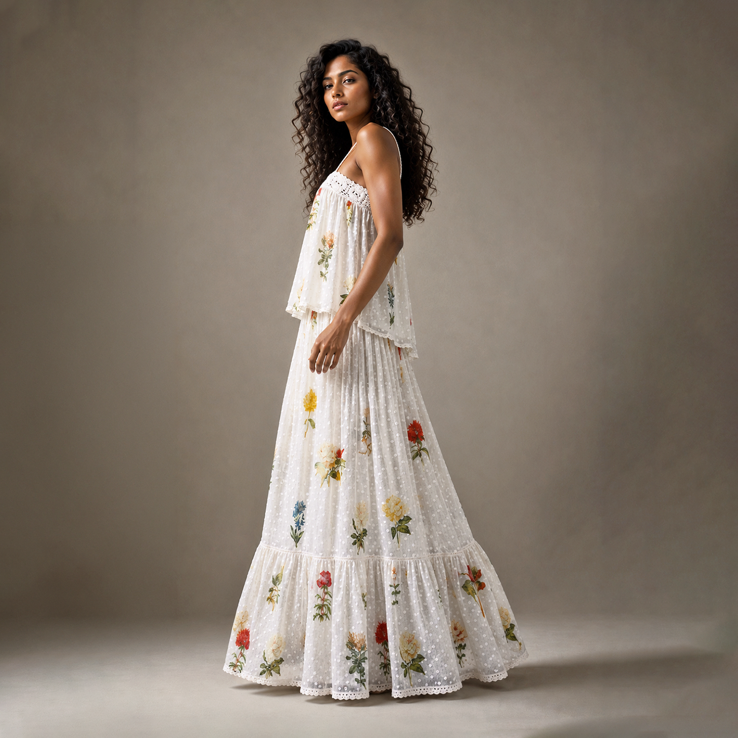 Eugenia Tiered Embroidered Skirt