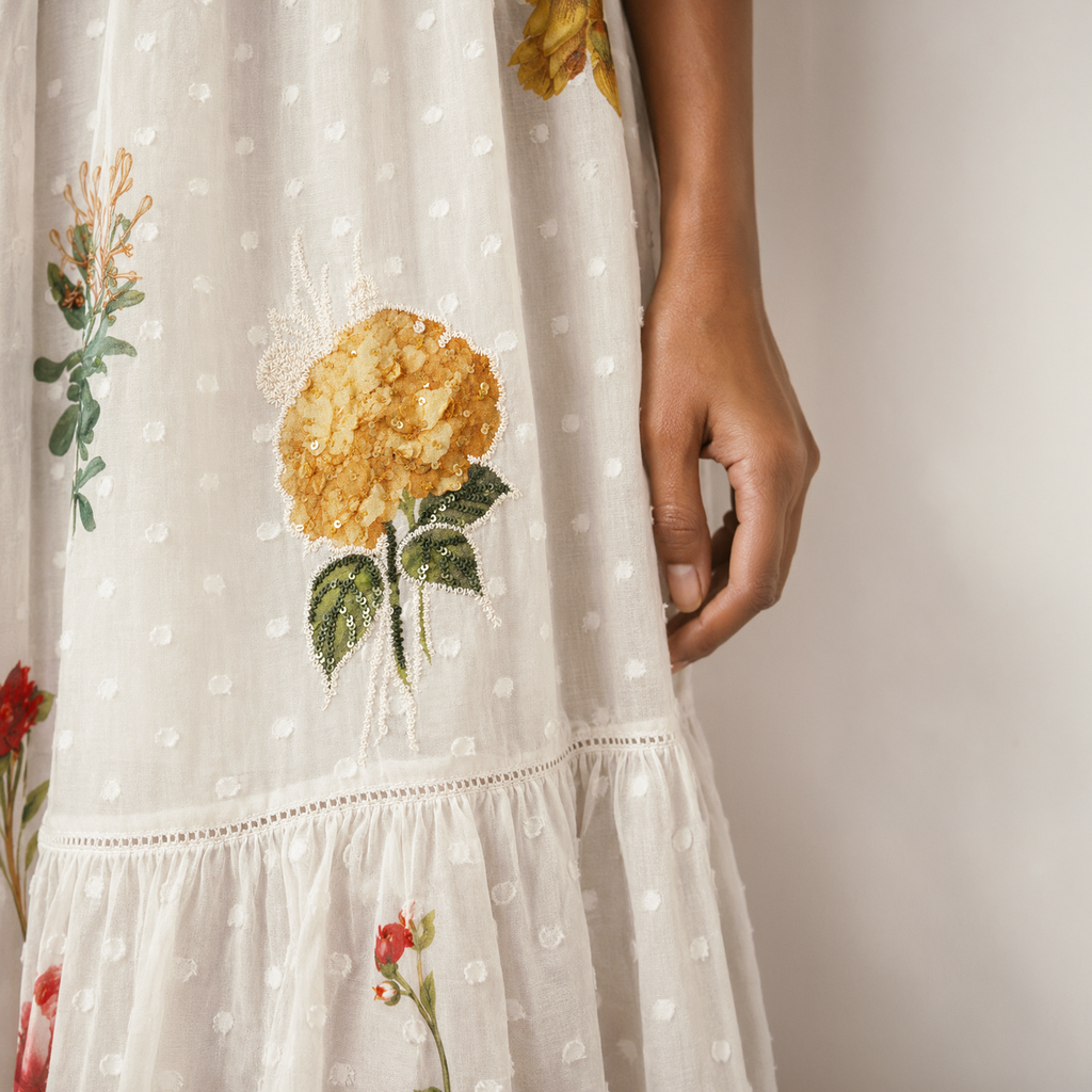 Eugenia Tiered Embroidered Skirt