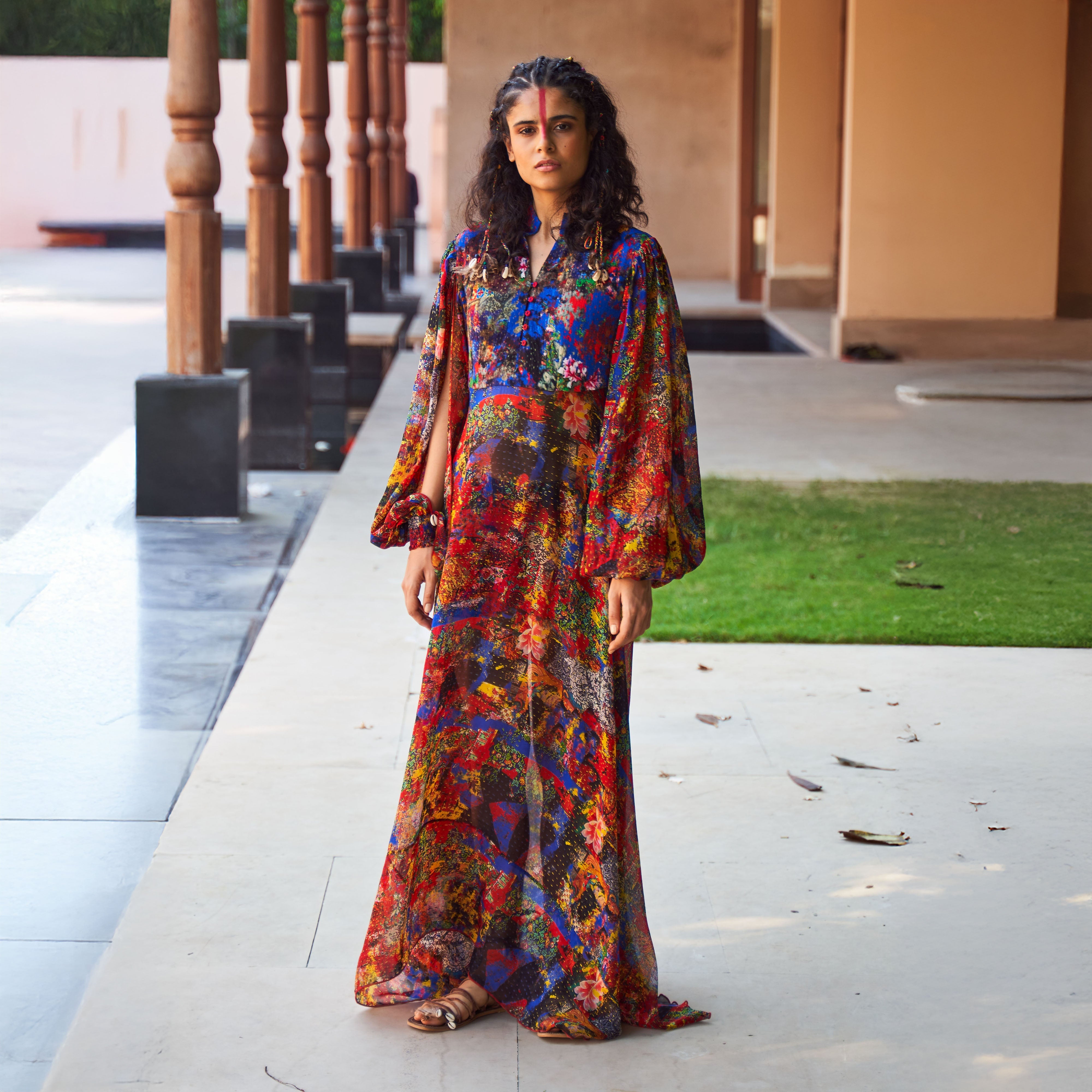 Saira Asymmetric Draped Dress