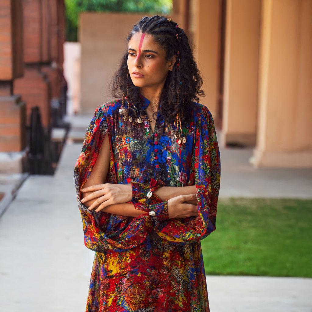 Saira Asymmetric Draped Dress