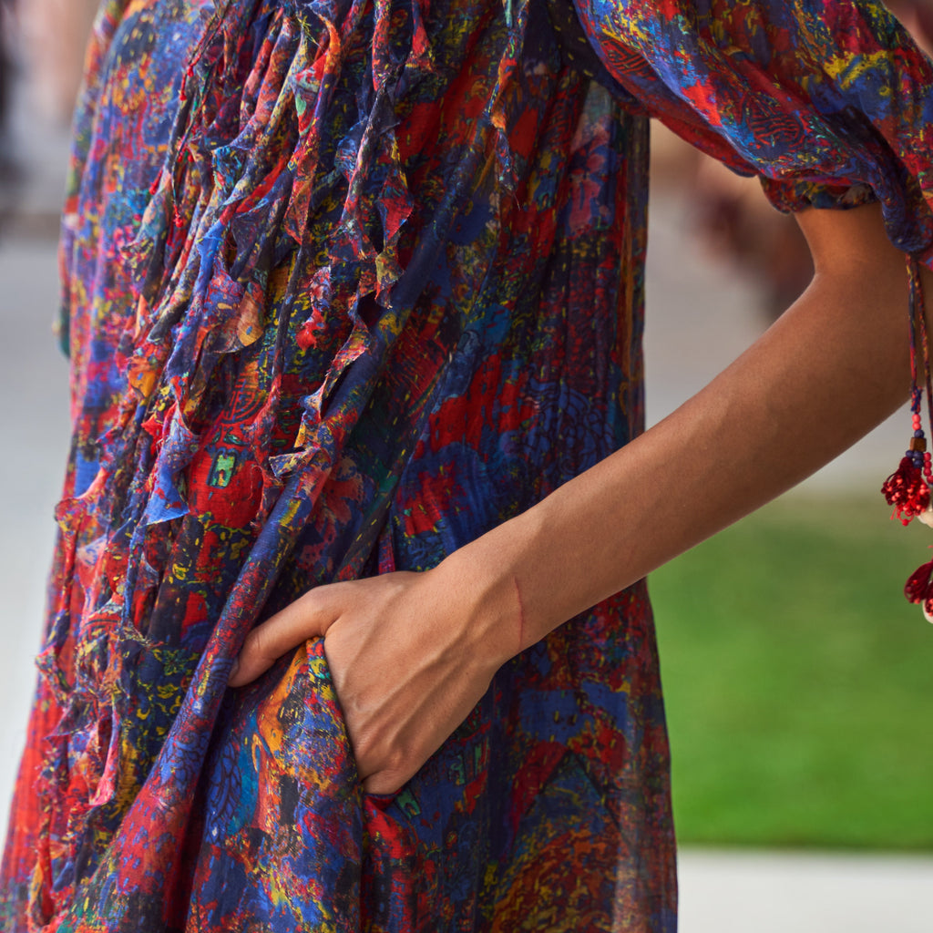 Peasant Tiered Maxi Dress