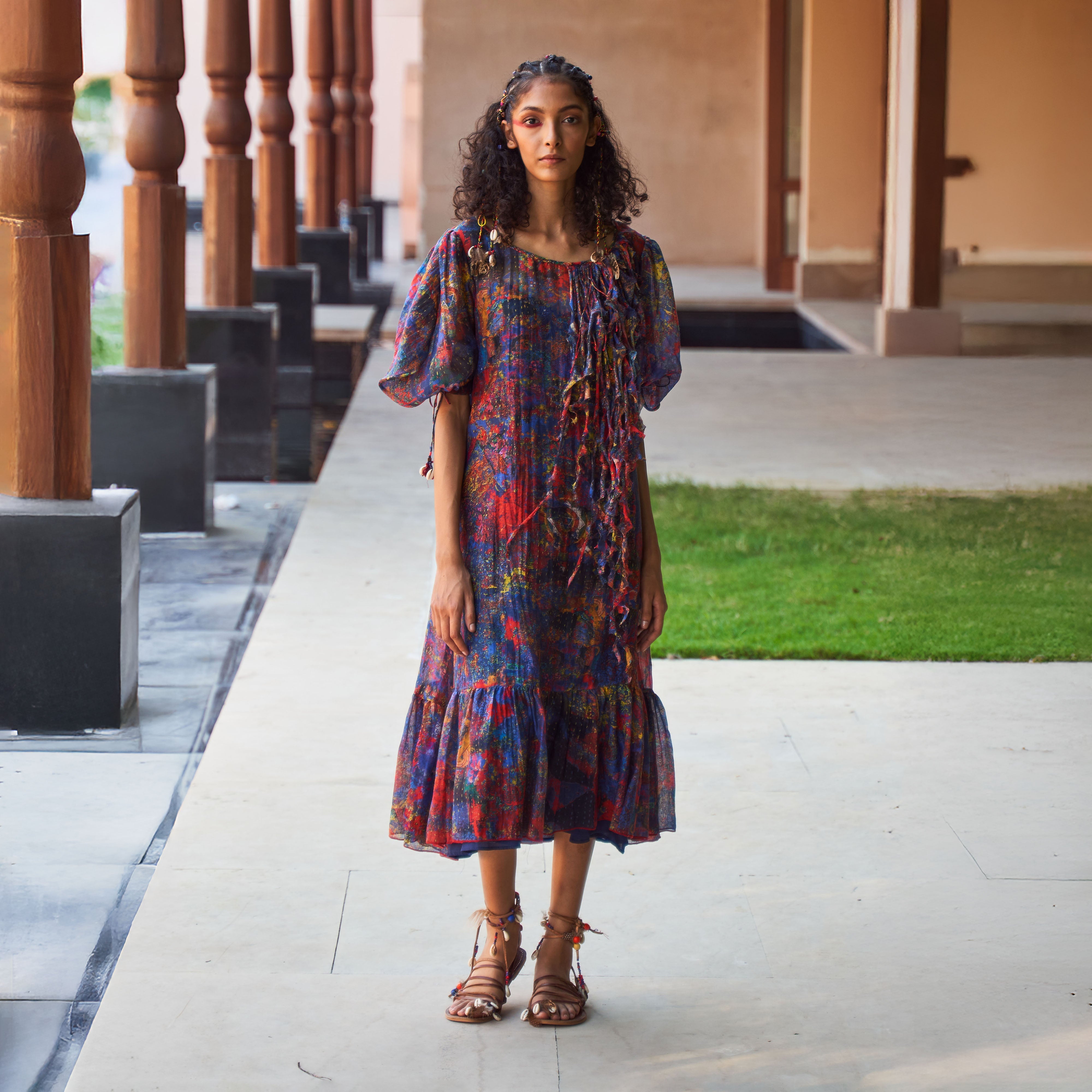 Peasant Tiered Maxi Dress