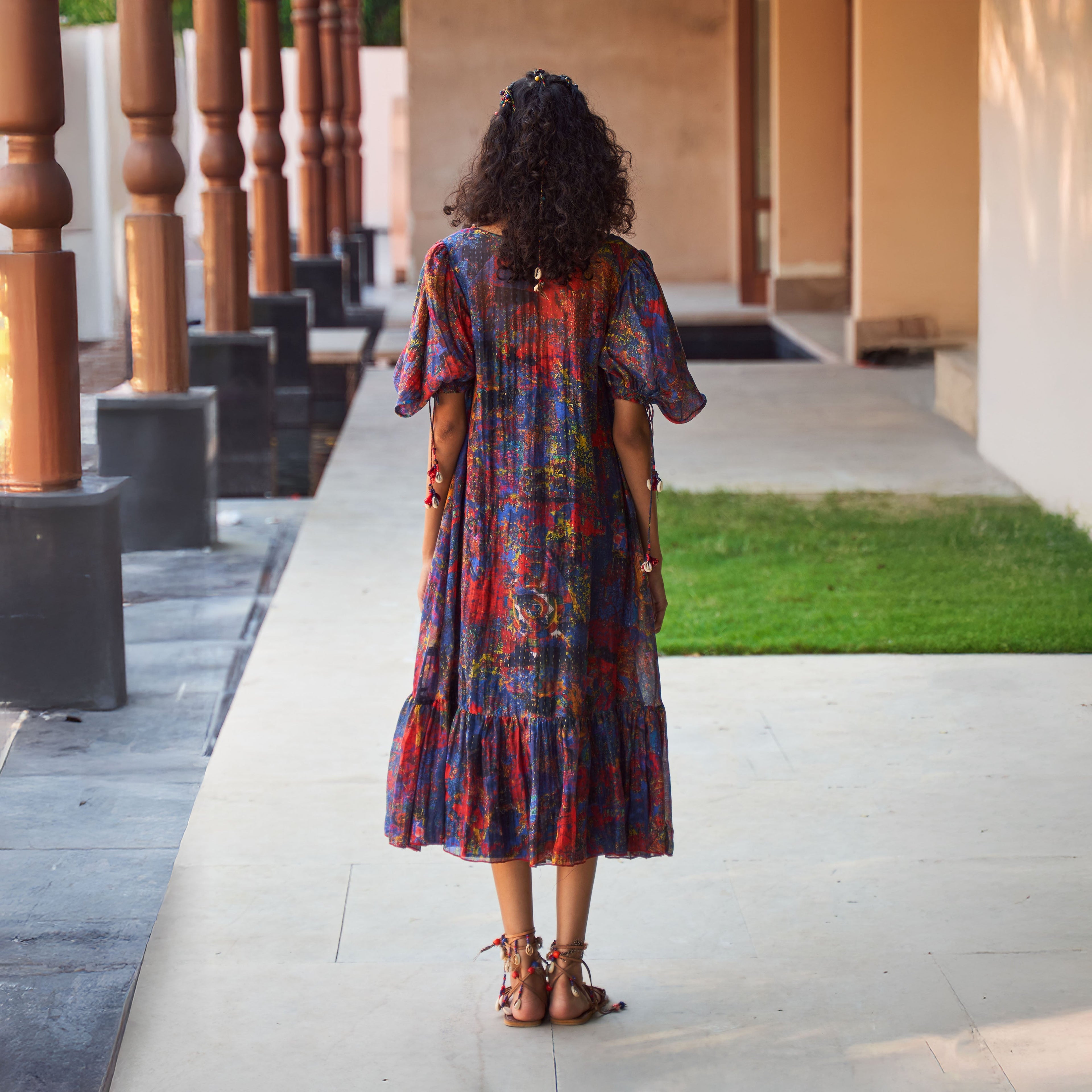 Peasant Tiered Maxi Dress