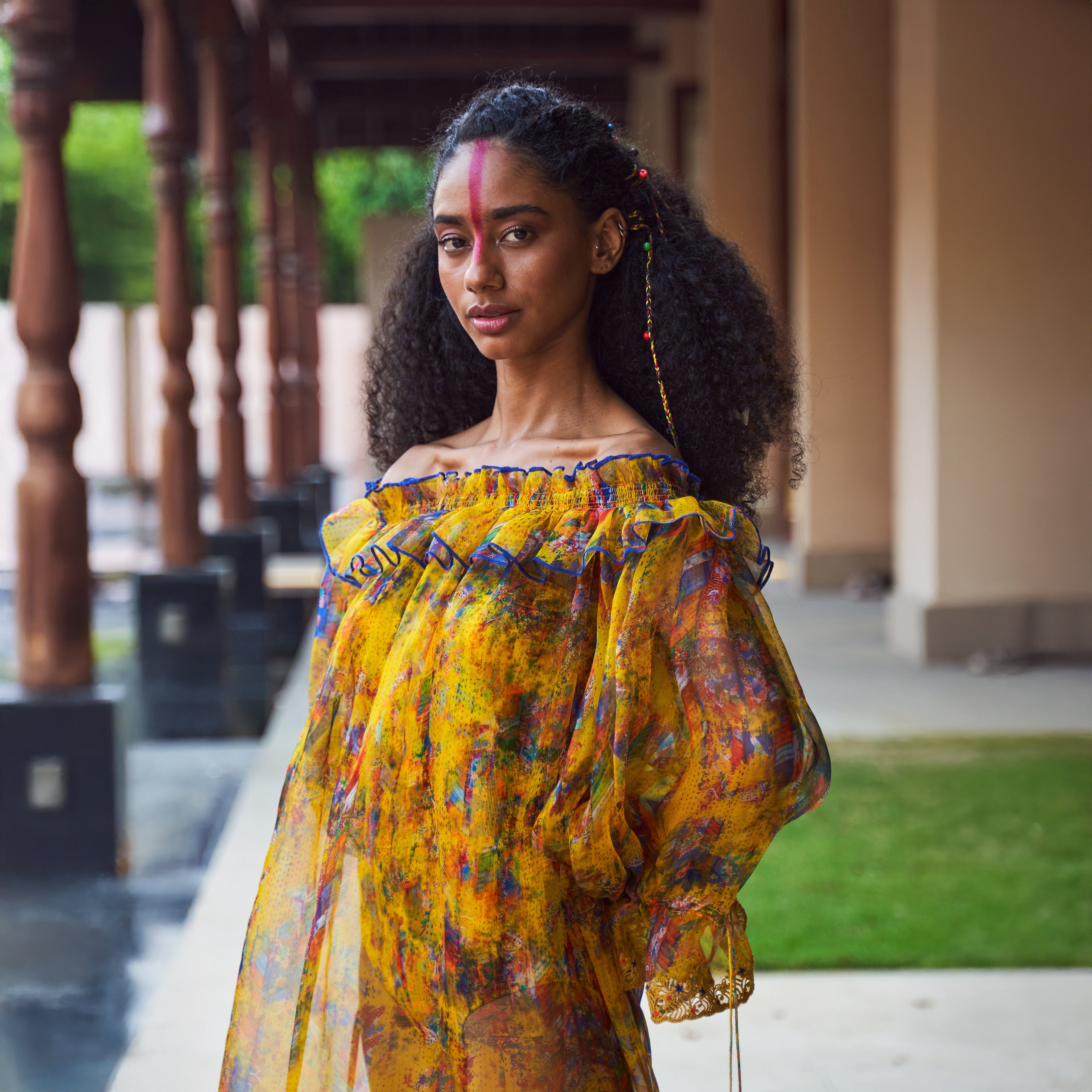 Nitya Off-Shoulder Tie Up Dress