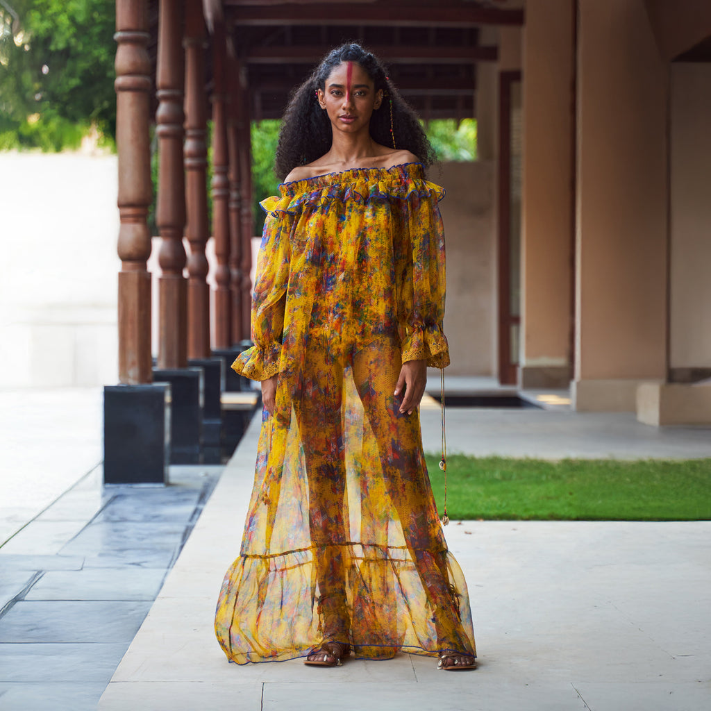 Nitya Off-Shoulder Tie Up Dress