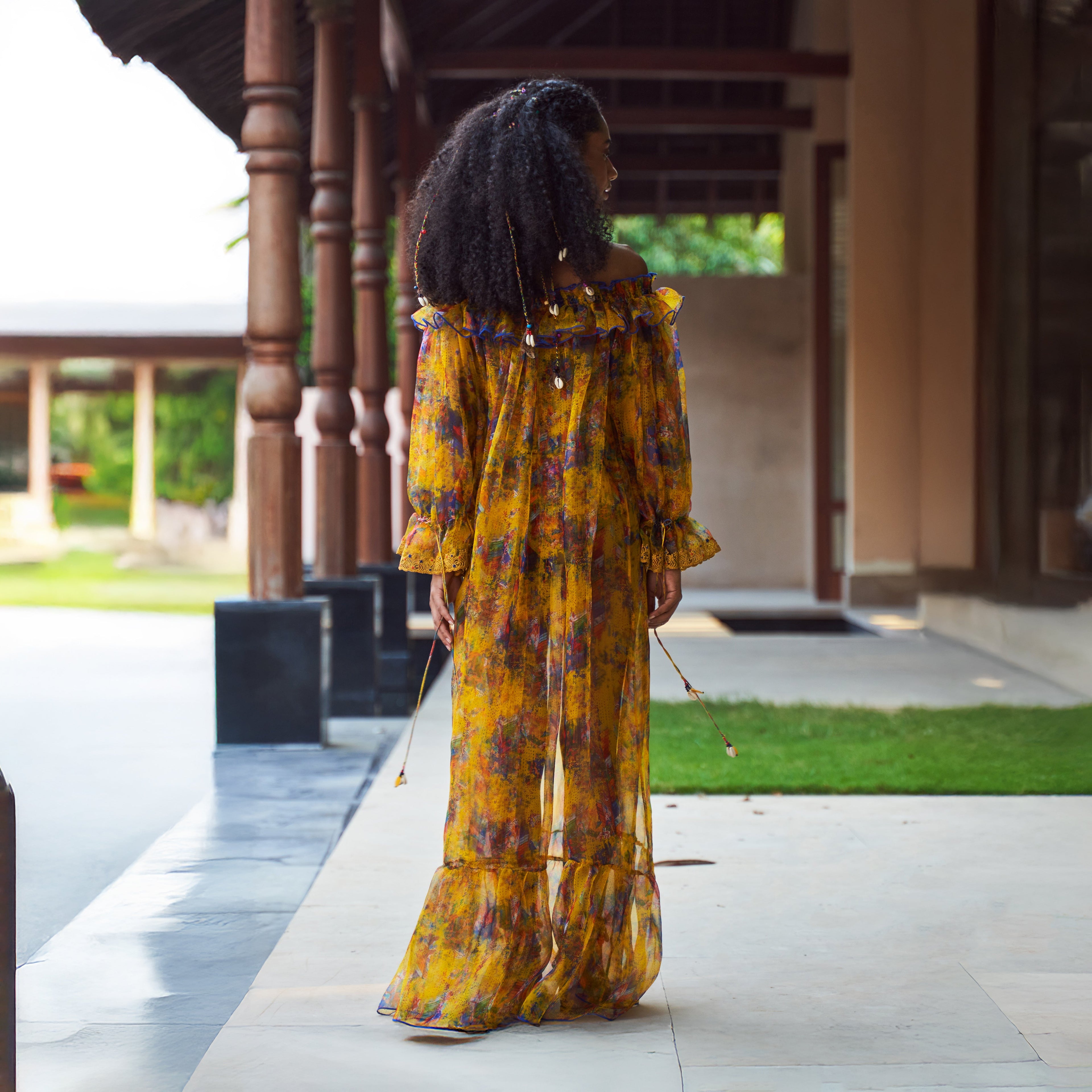 Nitya Off-Shoulder Tie Up Dress