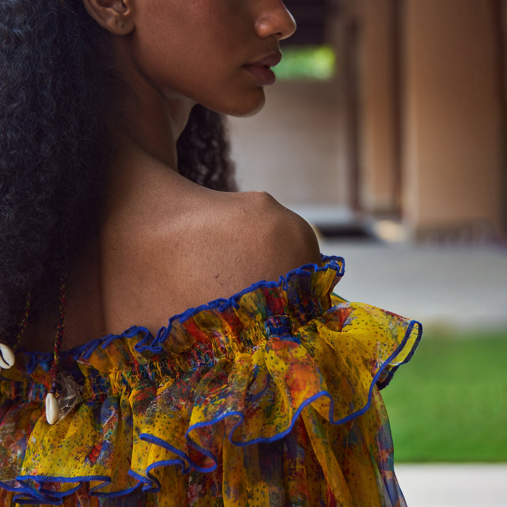 Nitya Off-Shoulder Tie Up Dress