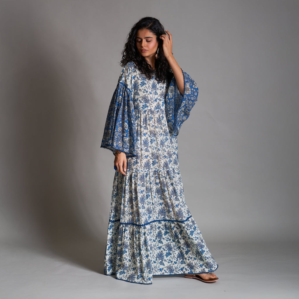 Liala Smock Tiered Two Tone Dress