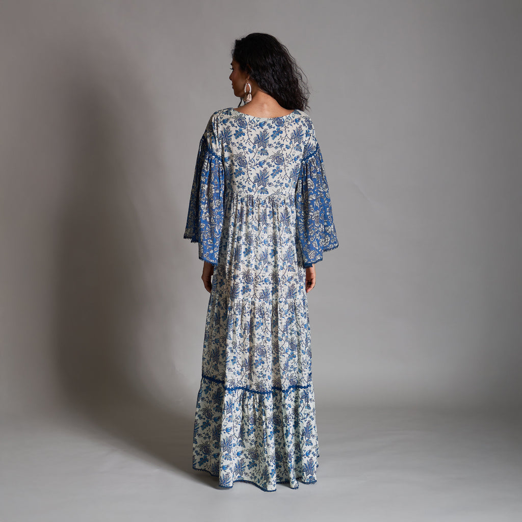 Liala Smock Tiered Two Tone Dress