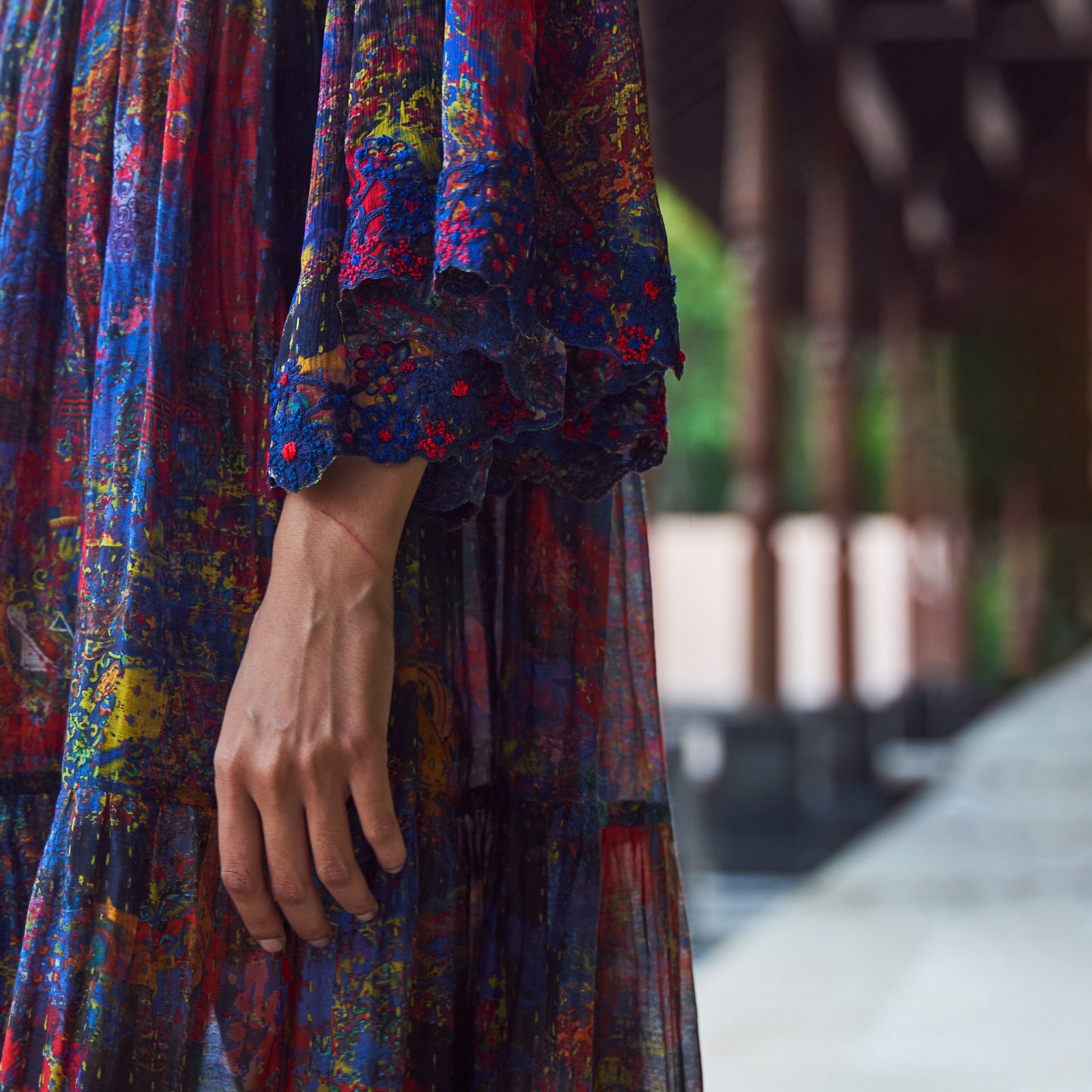 Nidra Peasant Tiered Dress