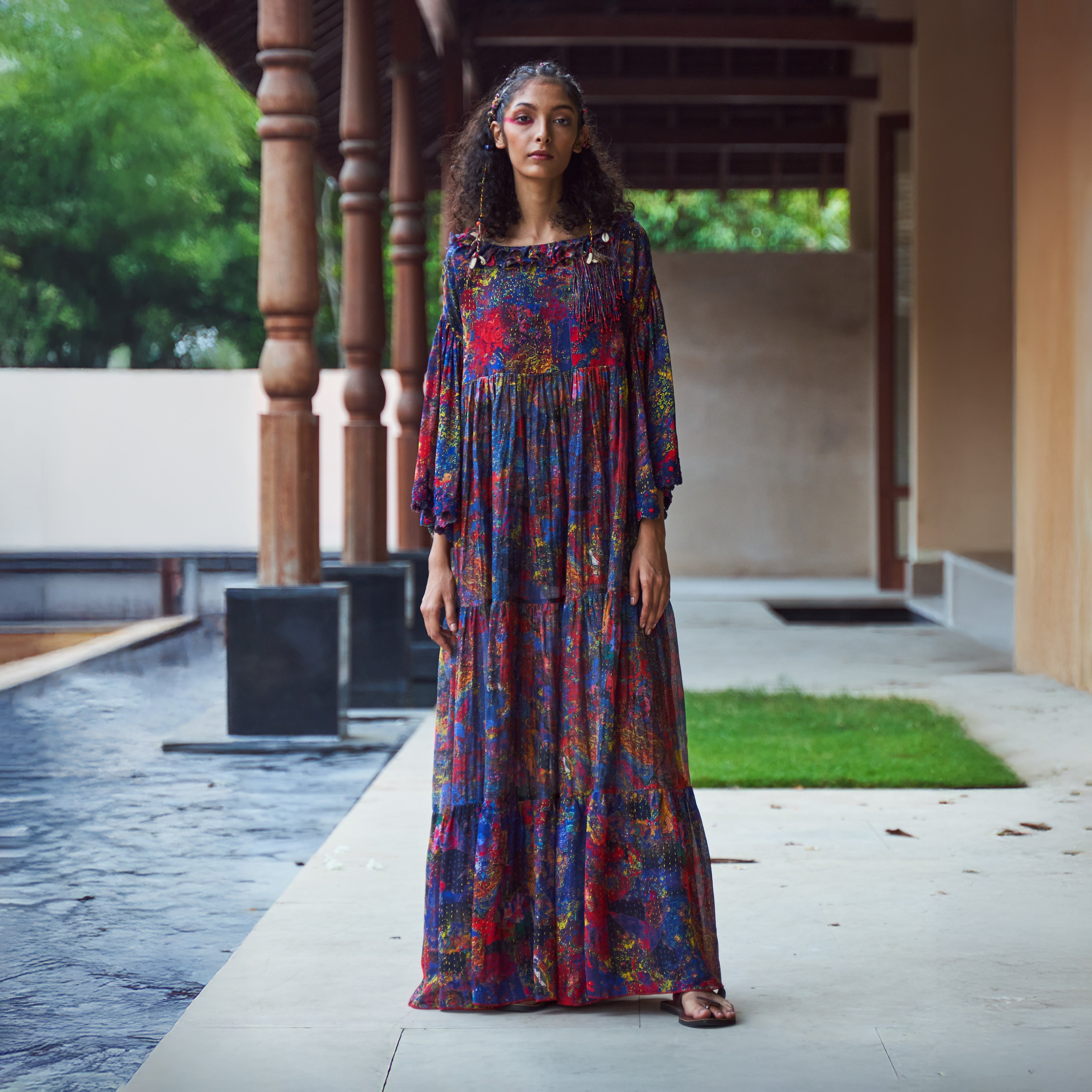 Nidra Peasant Tiered Dress