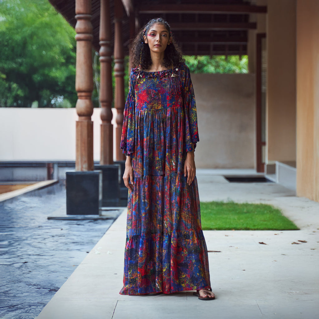 Nidra Peasant Tiered Dress
