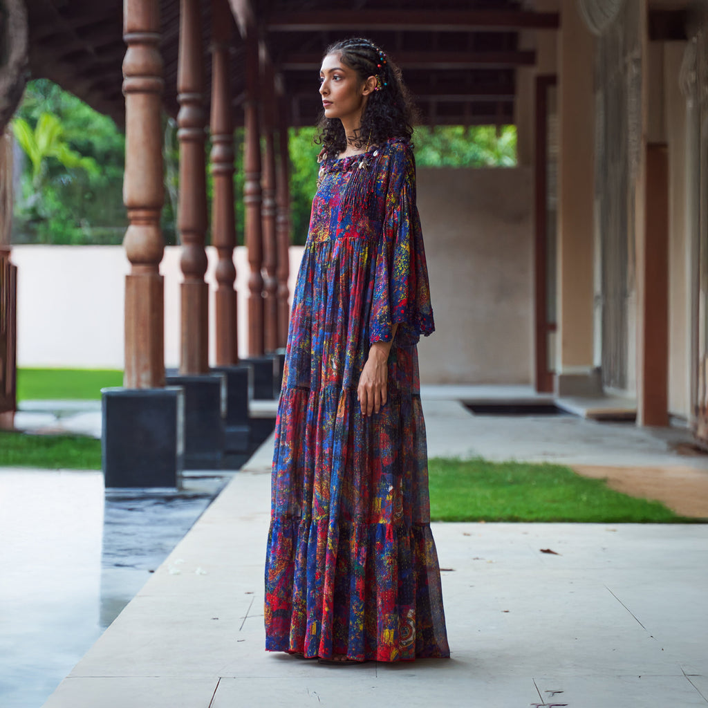 Nidra Peasant Tiered Dress