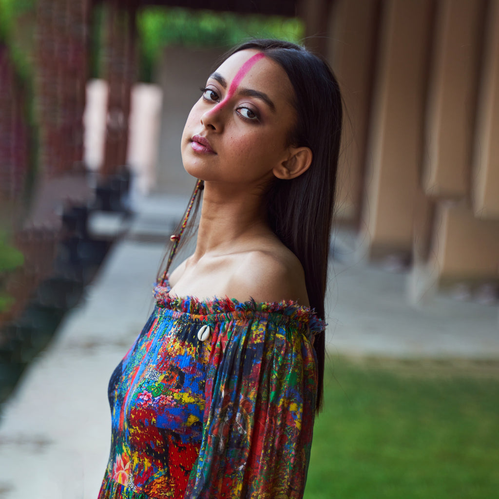 Meera Off-Shoulder Peasant Dress