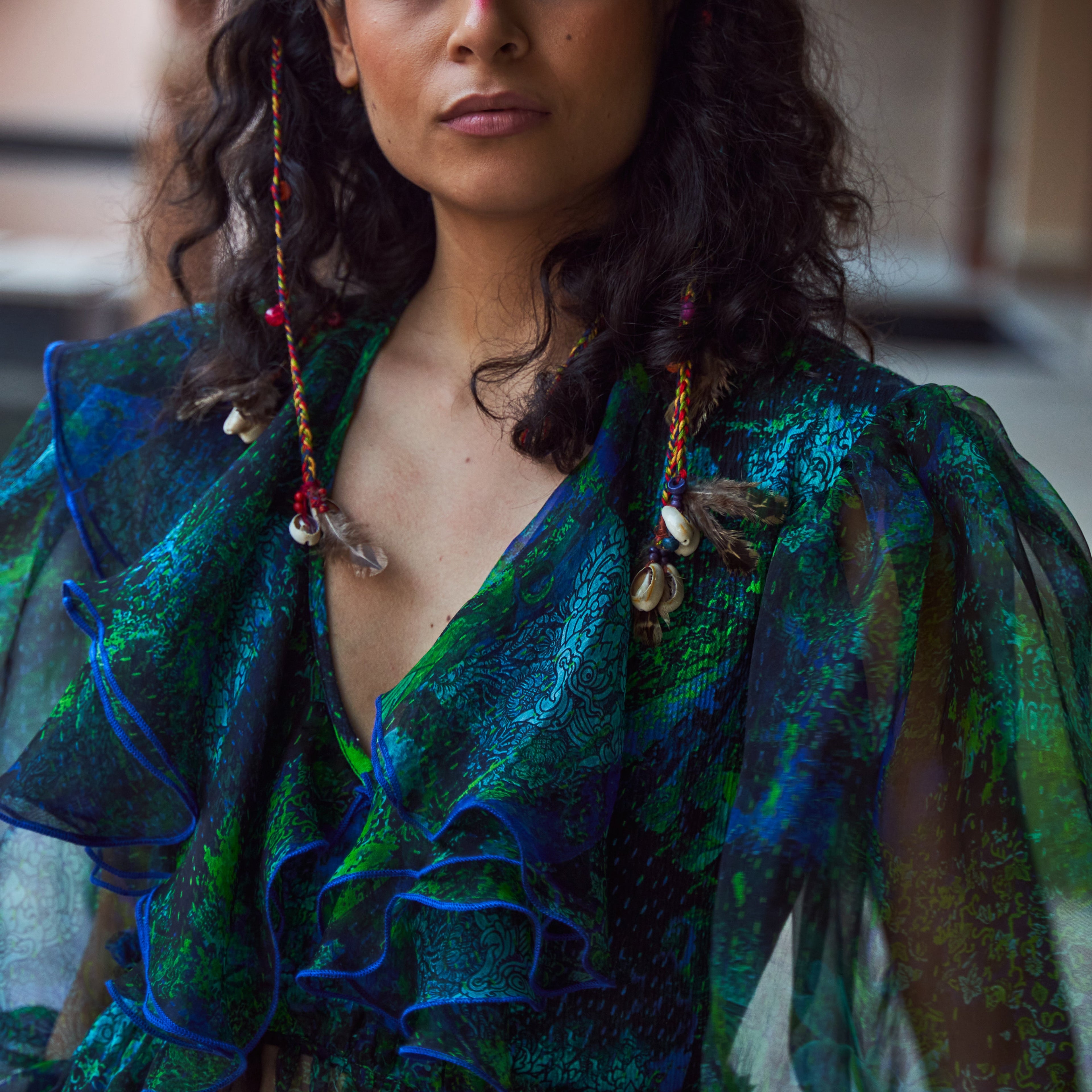 Krishi Cascade Tiered Dress