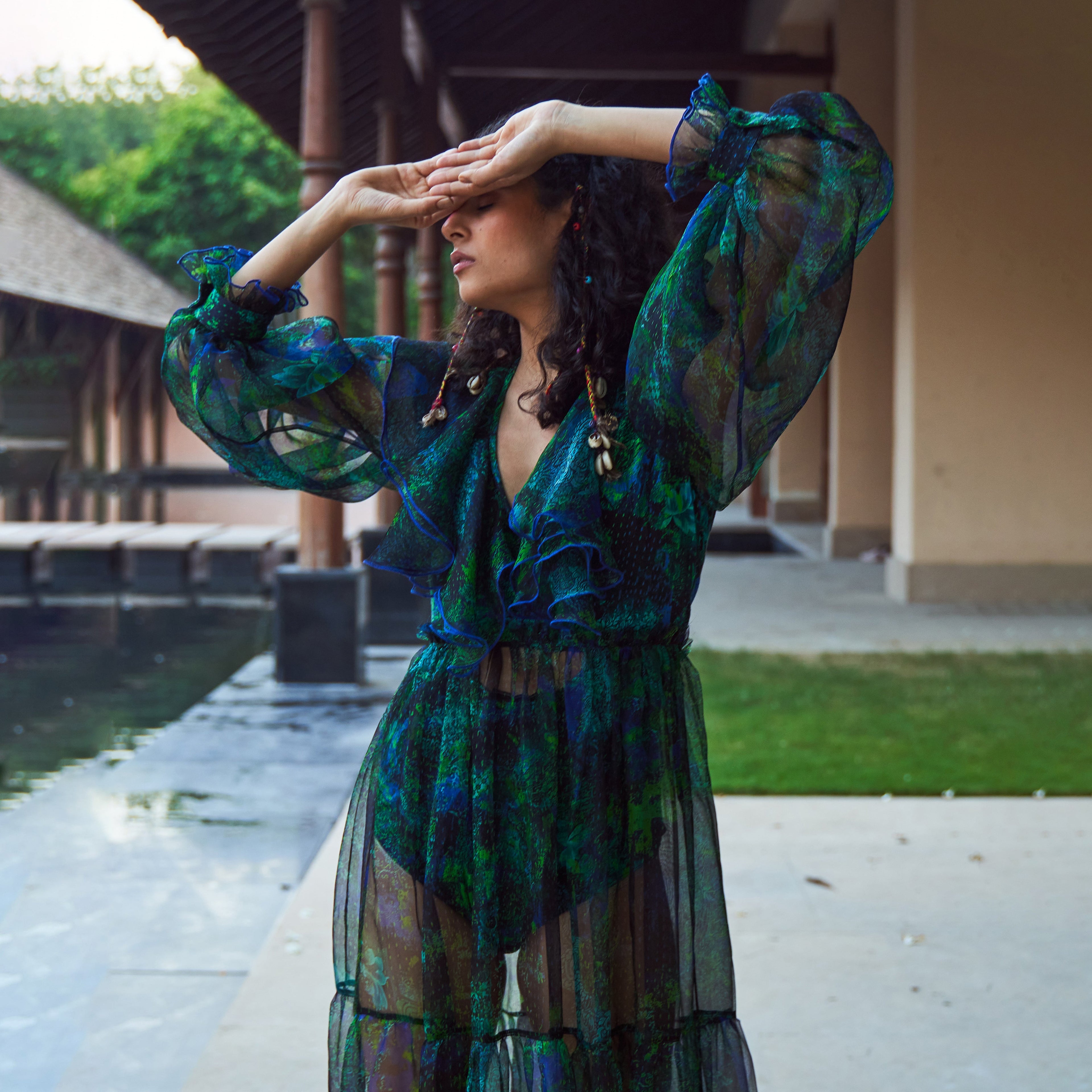 Krishi Cascade Tiered Dress