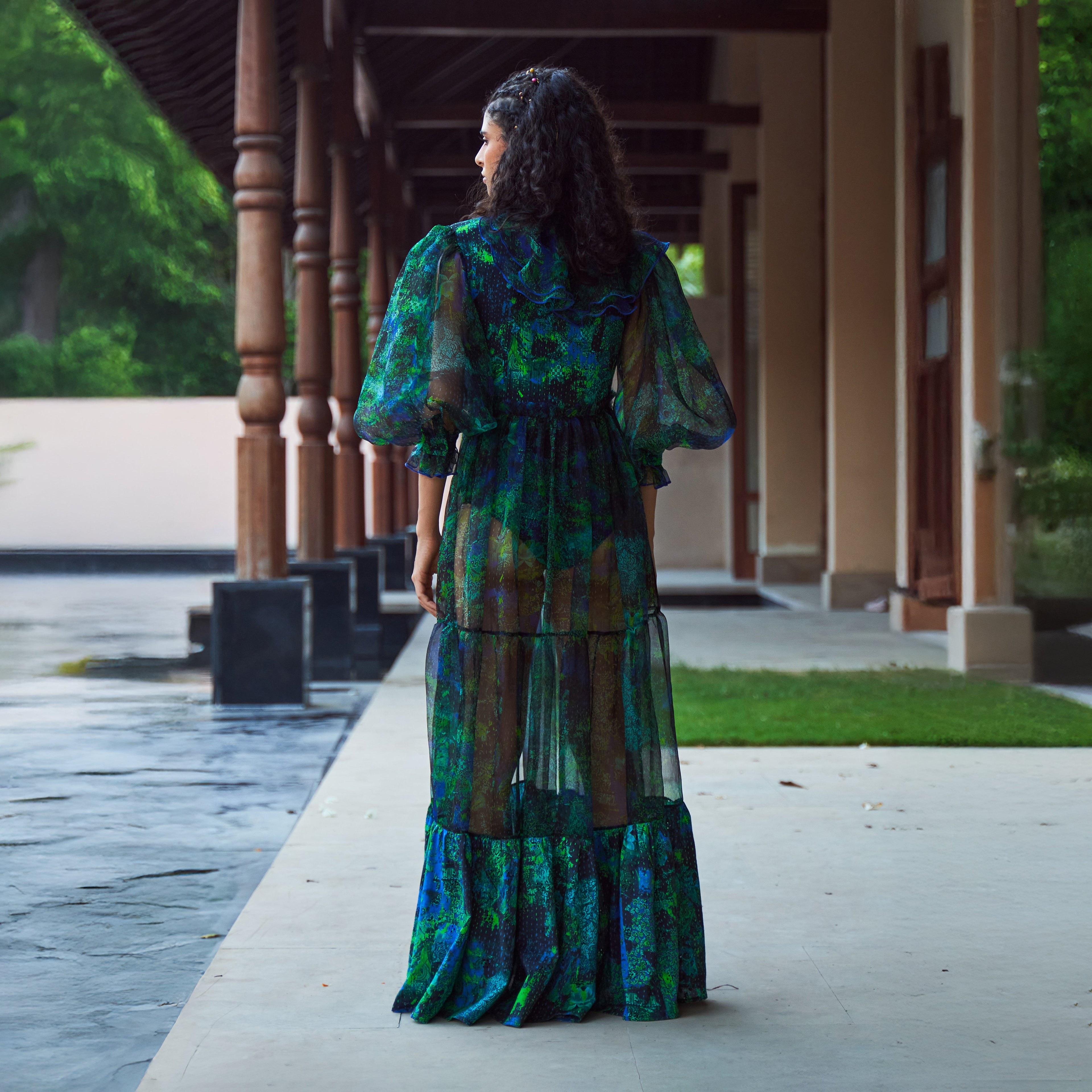 Krishi Cascade Tiered Dress