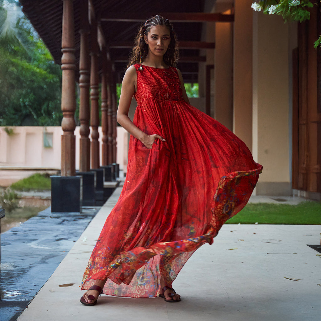 Aahana Peasant Dress