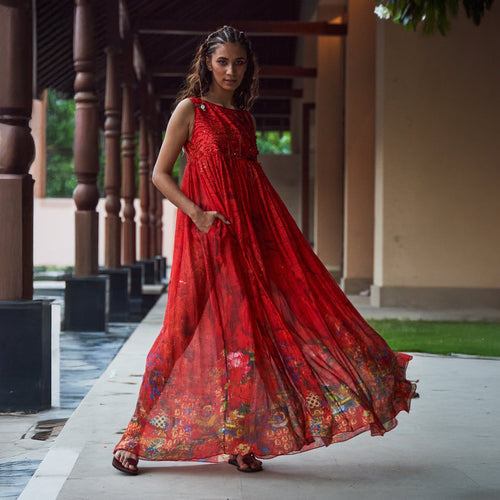 payal jain floral embroidered maxi dress Aadhya Dress  Payal Jain