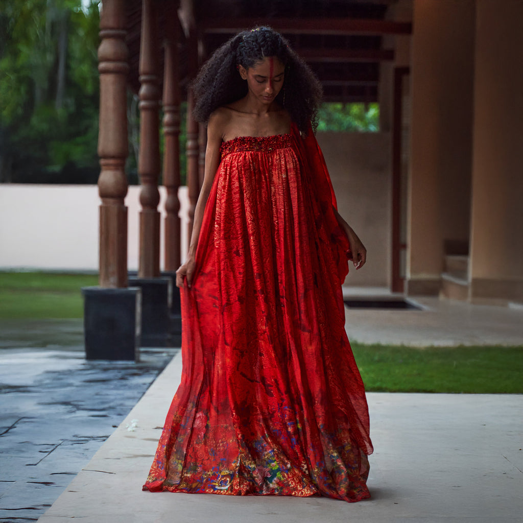 Siya Bustier Draped Dress