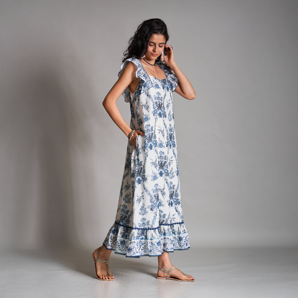 Violet Tiered Beach Sundress