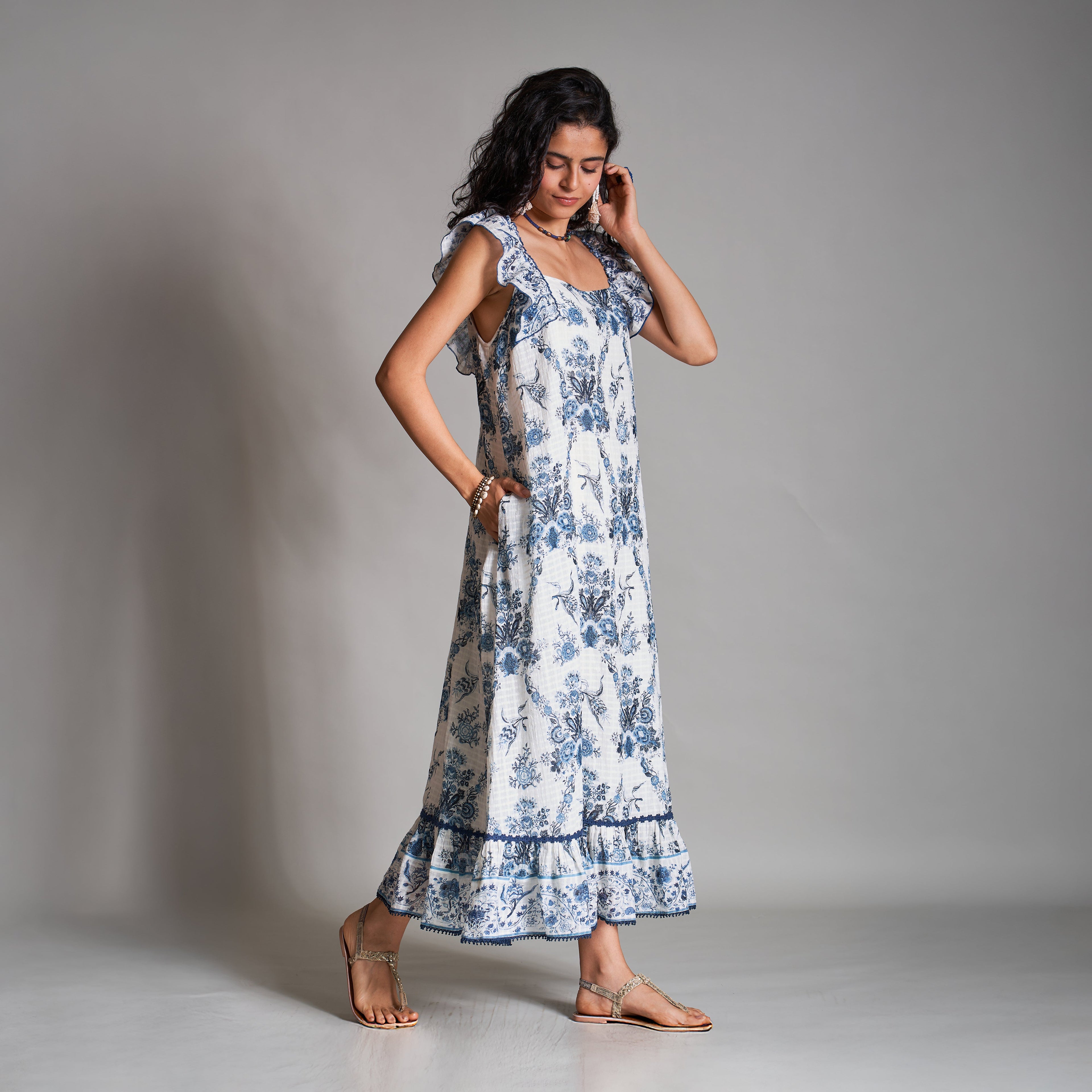 Violet Tiered Beach Sundress