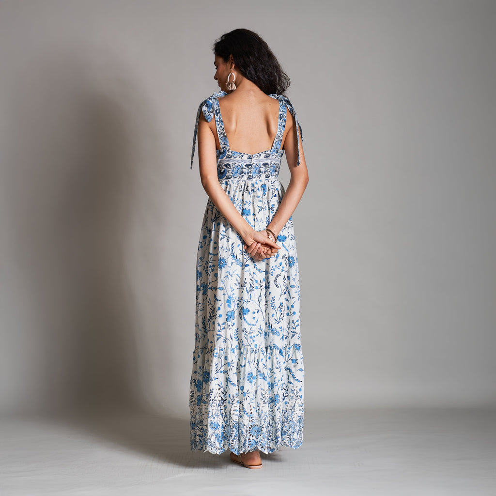 Renee Tiered Babydoll Tie Up Sundress