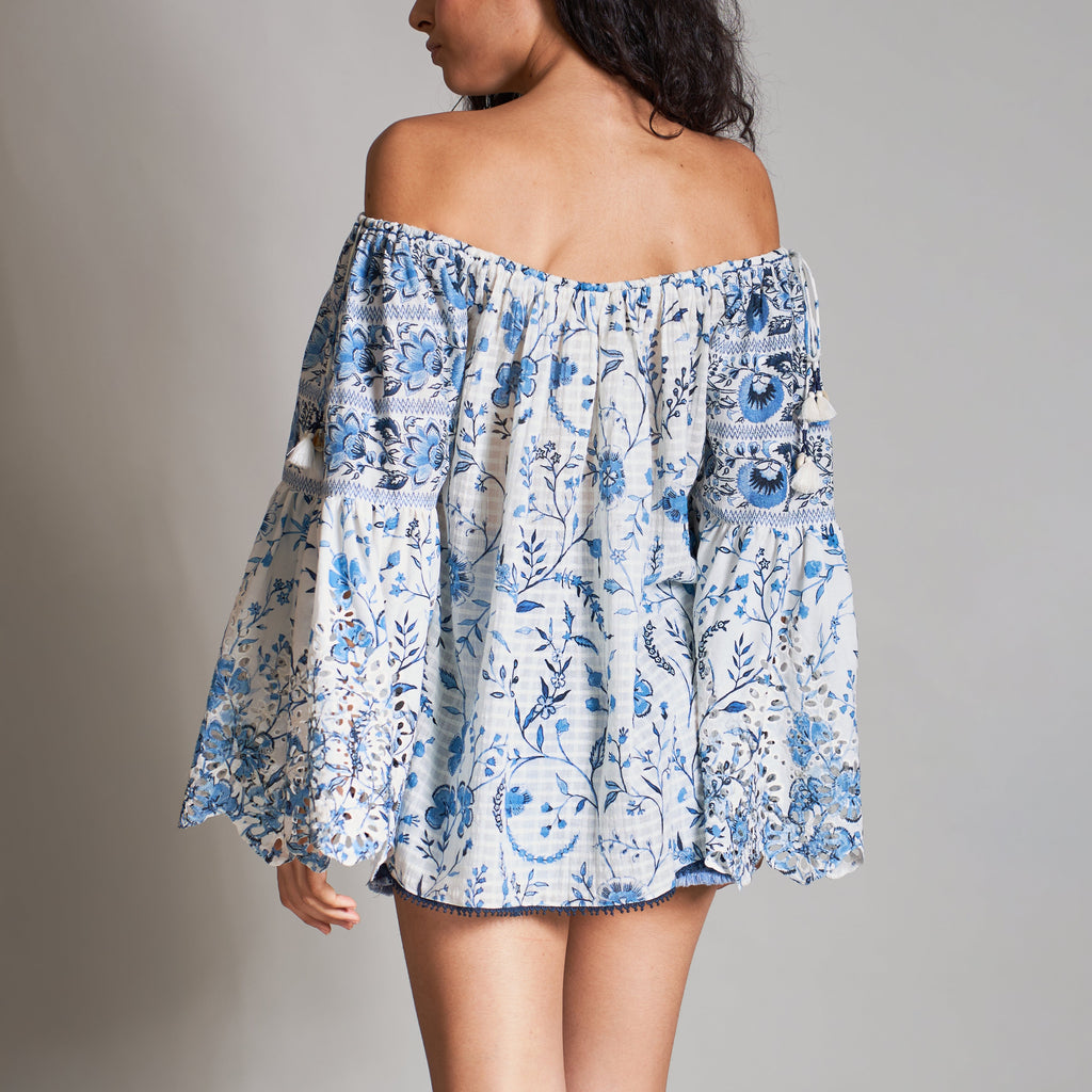 Lucille Off-Shoulder Peasant Blouse