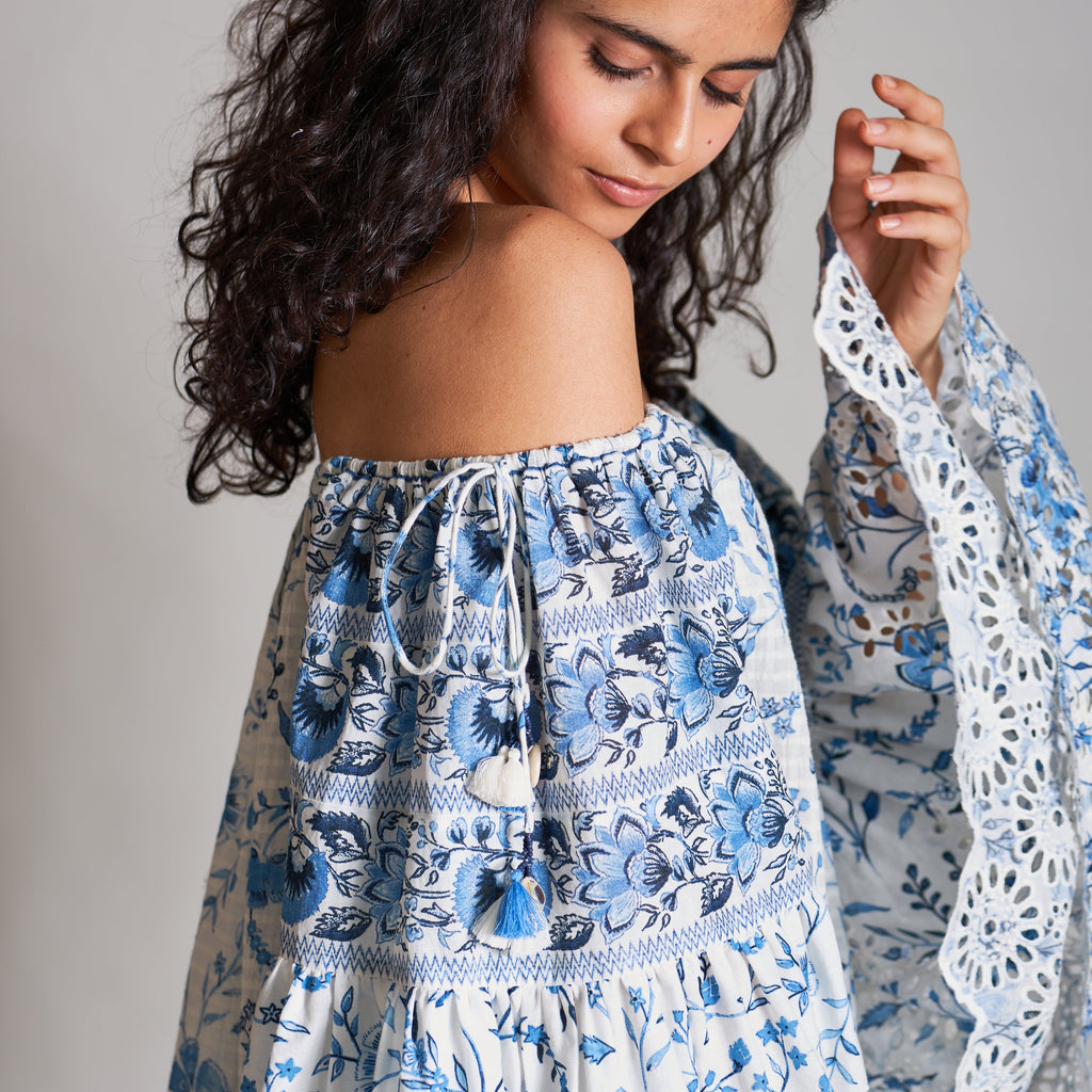 Lucille Off-Shoulder Peasant Blouse