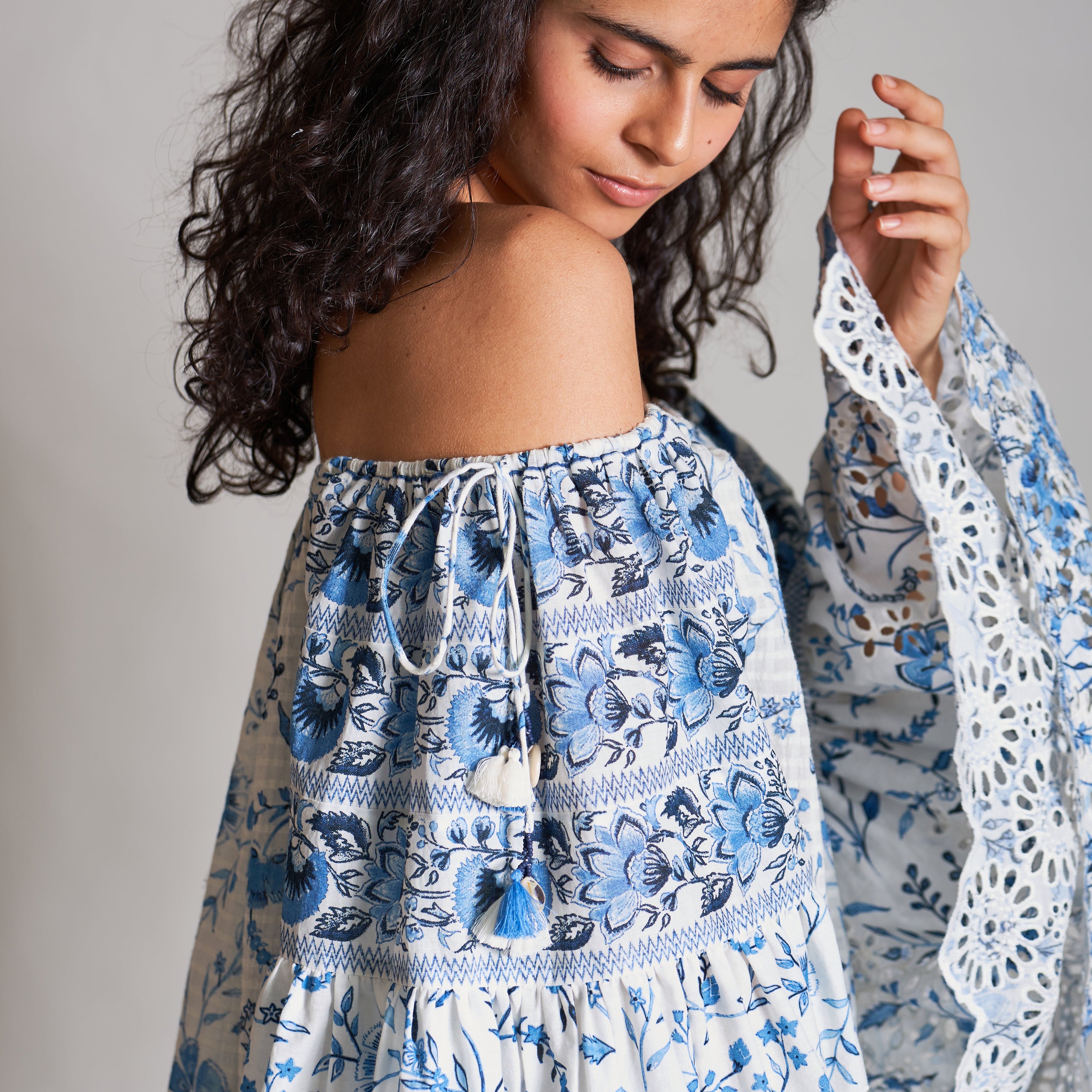 Lucille Off-Shoulder Peasant Blouse