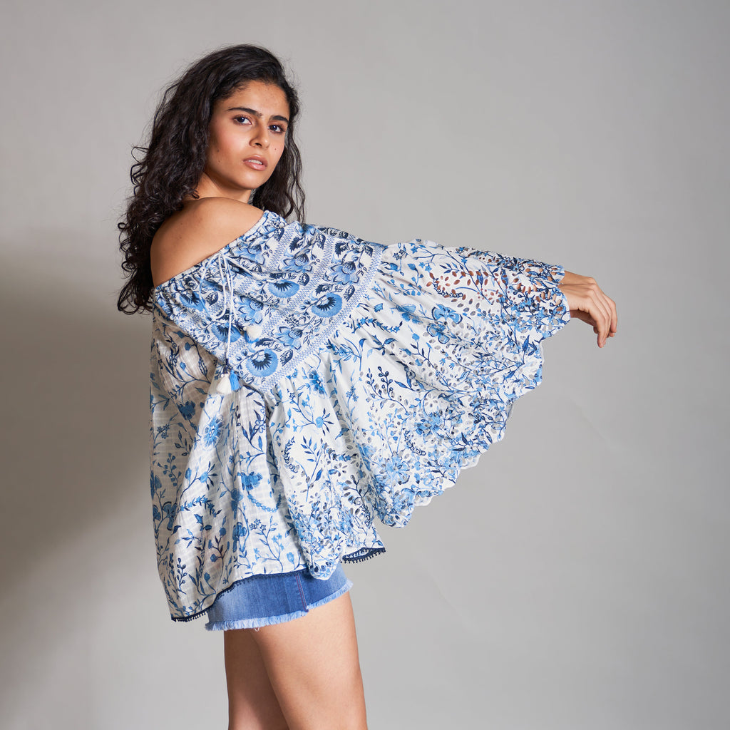 Lucille Off-Shoulder Peasant Blouse