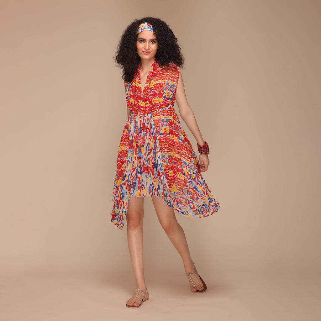 Rosalyn Draped Tie-back Dress