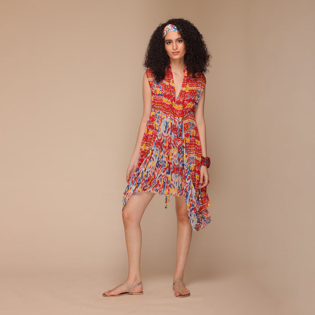 Rosalyn Draped Tie-back Dress