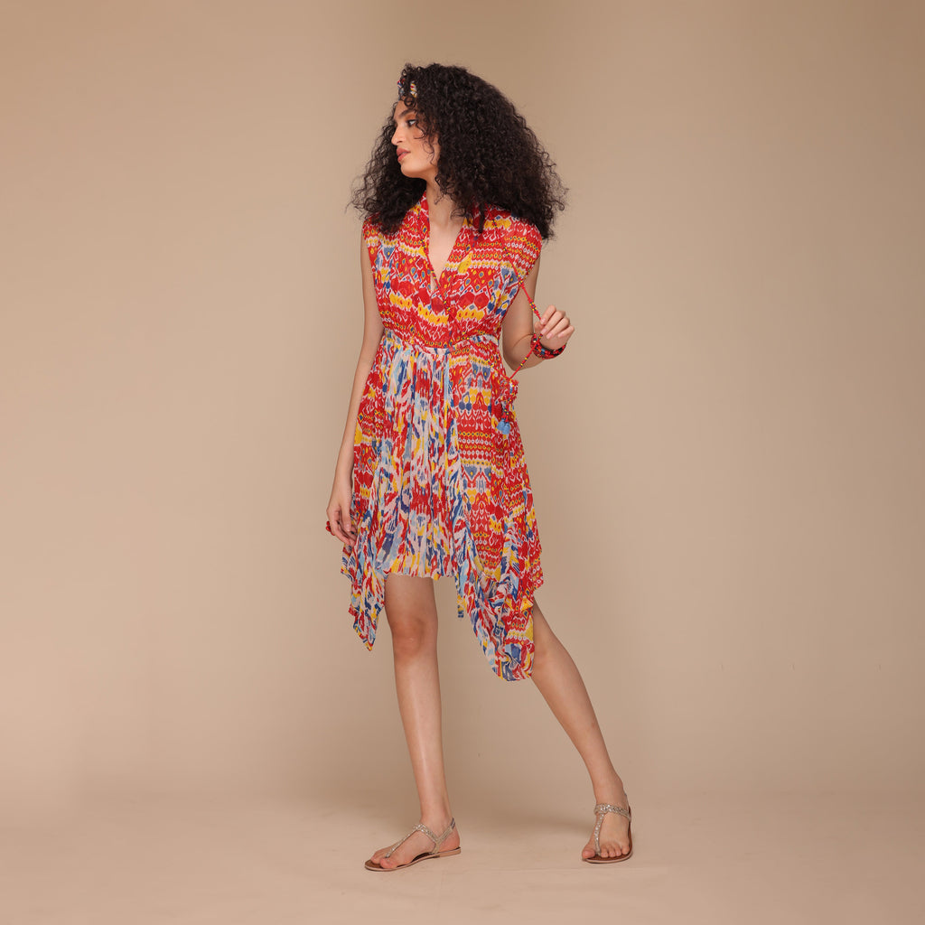 Rosalyn Draped Tie-back Dress