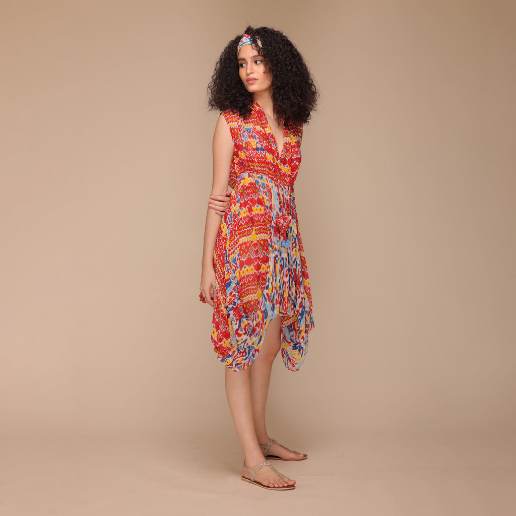 Rosalyn Draped Tie-back Dress