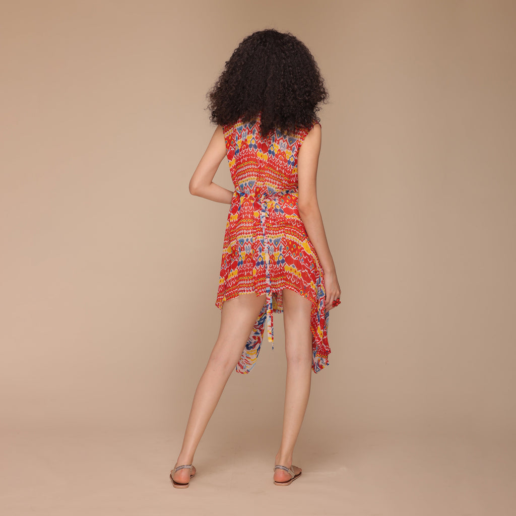 Rosalyn Draped Tie-back Dress