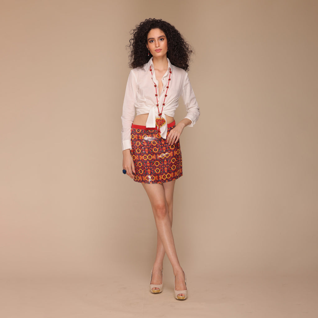 Rosalina Sequined Short Skirt