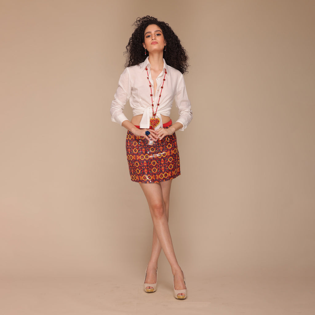 Rosalina Sequined Short Skirt